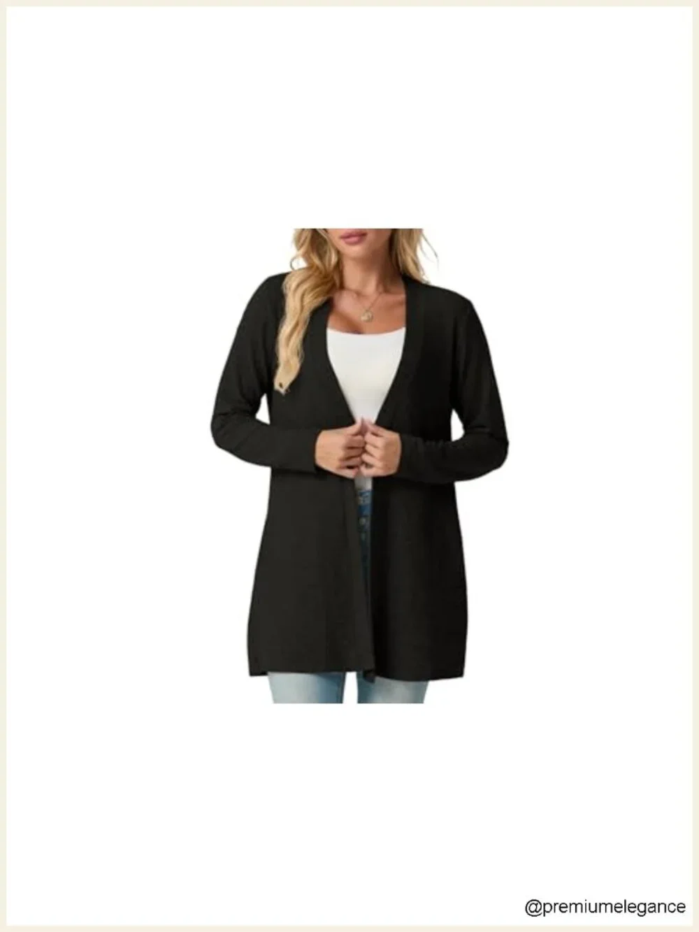 Long Sleeve Lightweight Open Front Knit Cardigan with Pockets